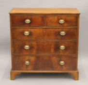 A 19th century mahogany chest of drawers. 93 cm wide.