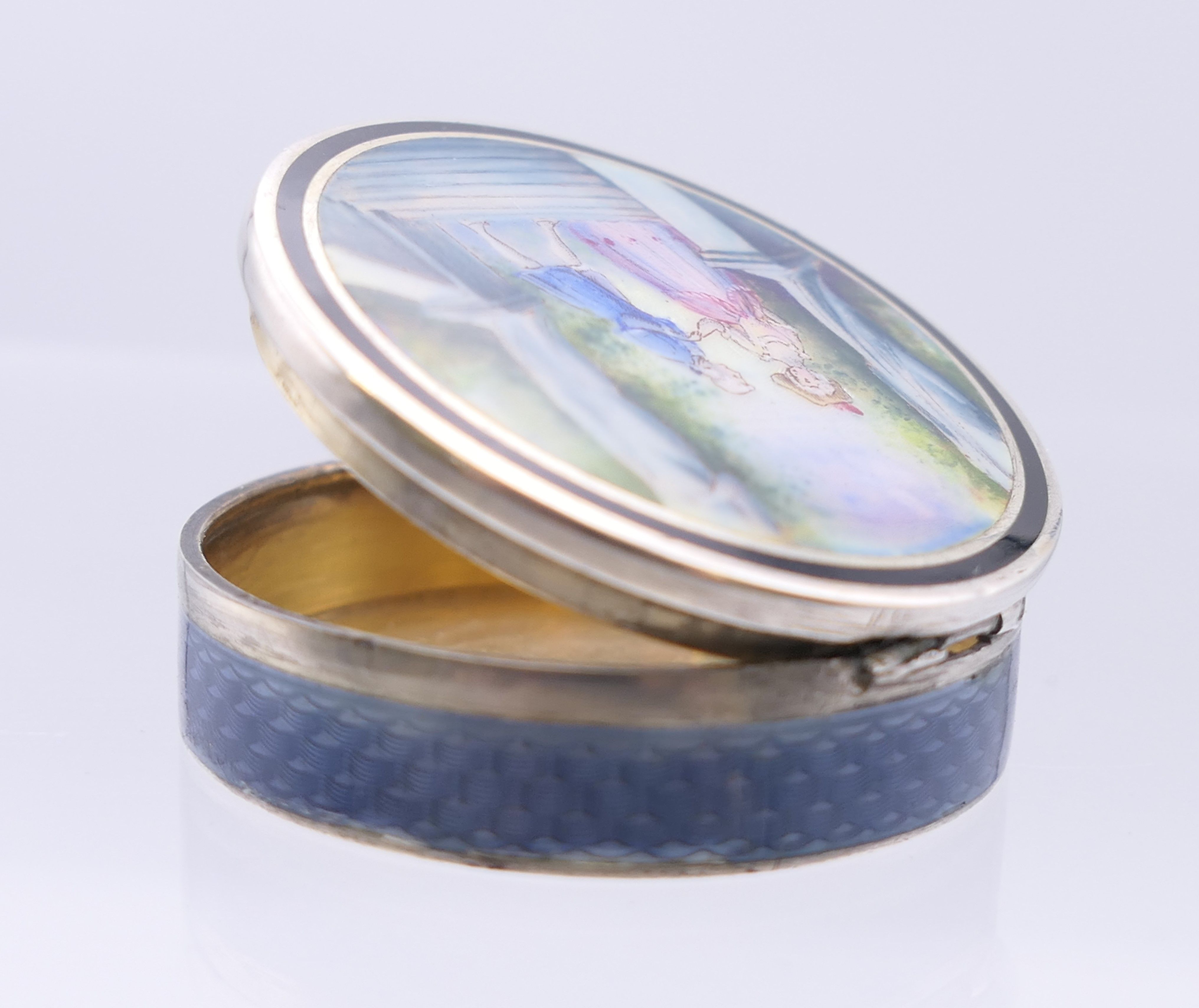 A late 19th/early 20th century French silver and enamel pill box, - Image 9 of 9