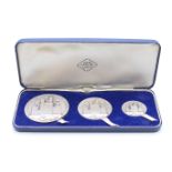 A cased set of hallmarked silver Britannia coins -Commemorative Medal of the Investiture of Prince