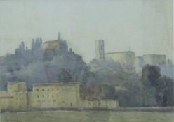 OSWALD PARTRIDGE MILNE FRSA FRIBA (1881-1968) British (AR), San Miniato from Florence, watercolour,