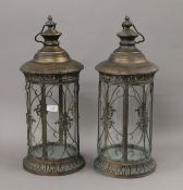 A pair of lanterns. 56 cm high.