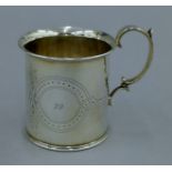 A Victorian silver Christening mug. 8.5 cm high. 126.7 grammes.