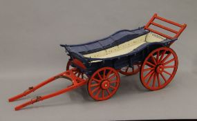 A scratch built model wagon. 75 cm long overall.