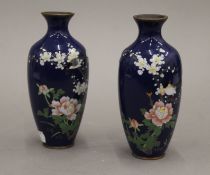 A pair of late 19th/early 20th century Japanese cloisonne vases,