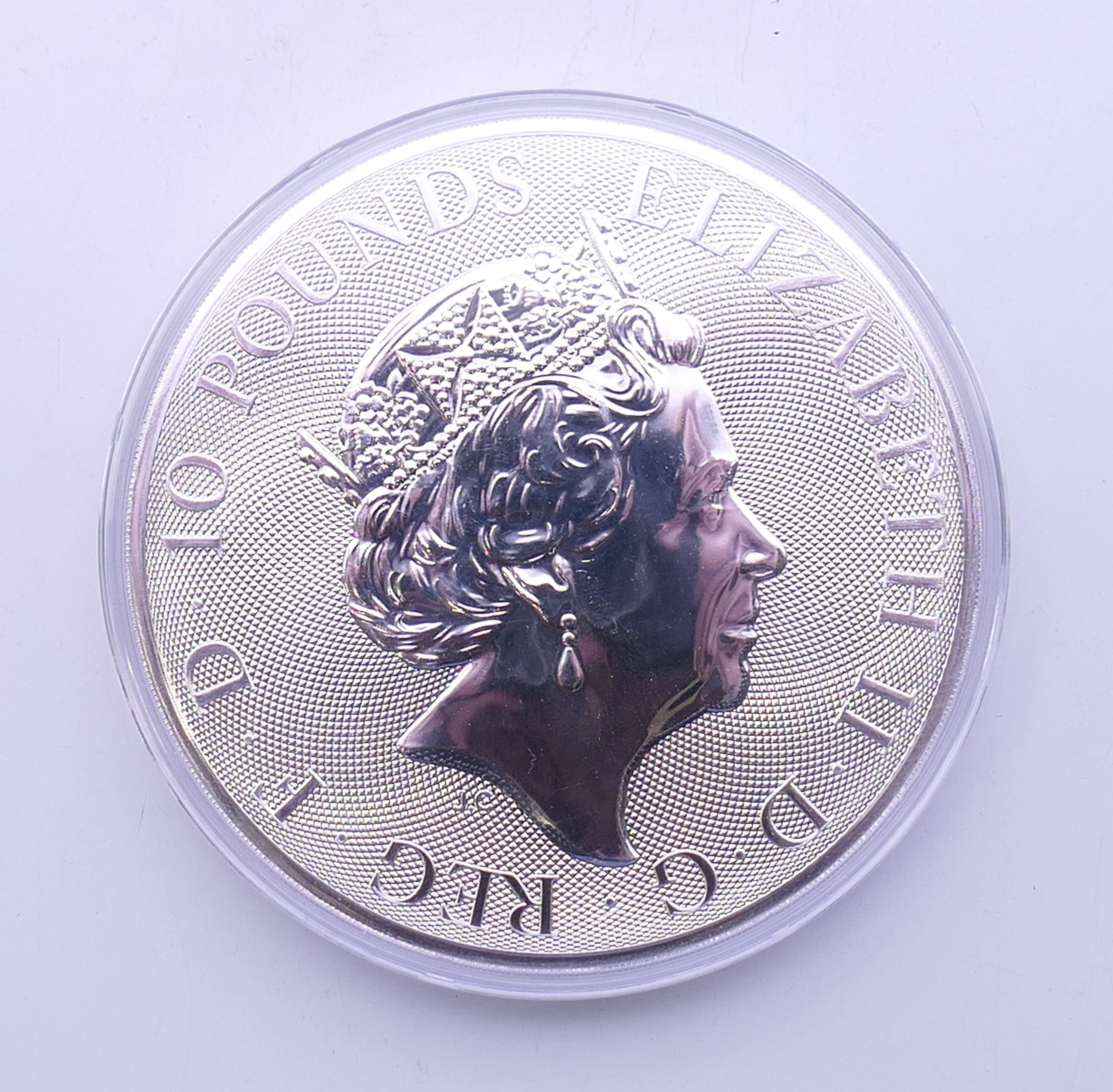 A 2021 10oz fine silver 10 pound coin. - Image 3 of 4