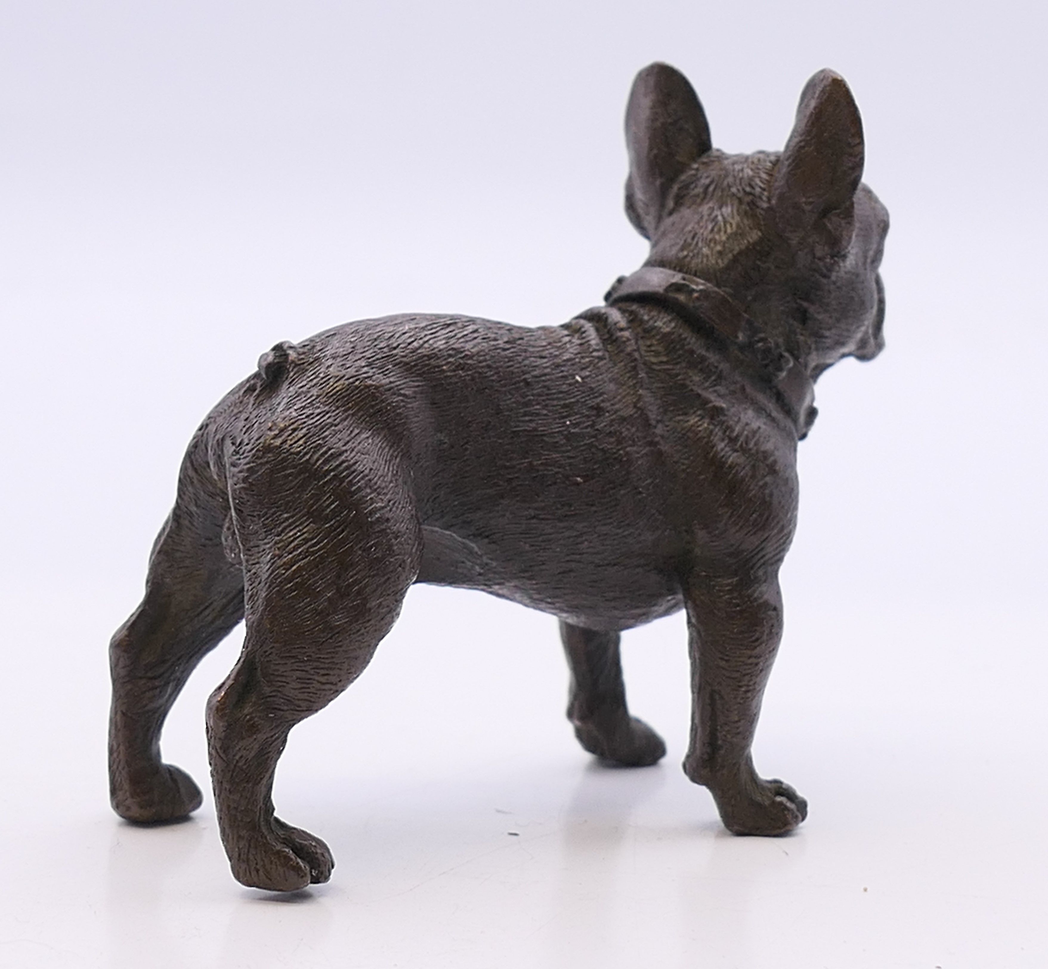 A bronze model of a French Bulldog. 8 cm long. - Image 3 of 4