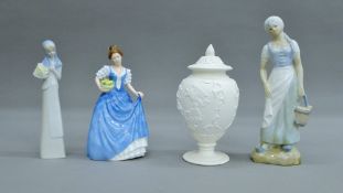 A small quantity of various ceramics, including a Doulton figurine (20 cm high).