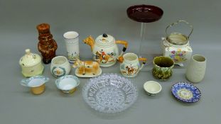 A quantity of decorative ceramics and glass.