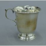 A silver Christening mug. 7.5 cm high. 64.5 grammes.
