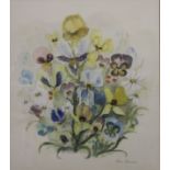 DAWN GREENHAM, Still Life of Posies, watercolour, framed and glazed. 30 x 34.5 cm.