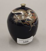 A late 19th/early 20th century Japanese cloisonne vase decorated with a dragon,