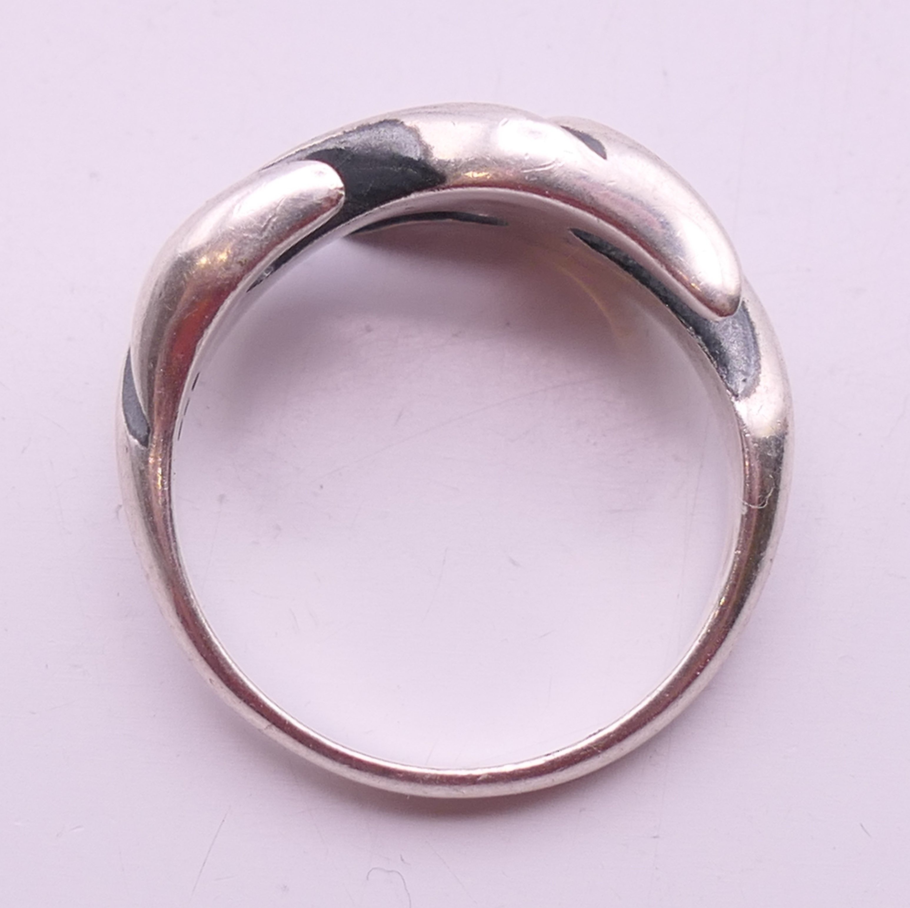 A silver Modernist ring. Ring size R/S. - Image 6 of 6