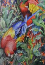FAULL, EMMA (born 1956) British (AR), Parrots, watercolour, signed and dated '95, framed and glazed.