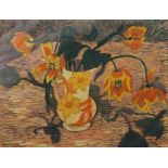 CLARK, SUE (20th century) British (AR) Tulips, a signed limited edition woodcut, numbered 1/12,