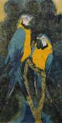 HALL, PAULINE SOPHIE (1918-2007) British (AR), Macaws, woodcut on handmade paper, artist's proof,