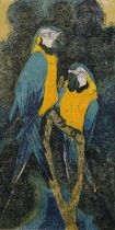 HALL, PAULINE SOPHIE (1918-2007) British (AR), Macaws, woodcut on handmade paper, artist's proof,