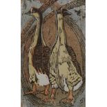 HALL, PAULINE SOPHIE (1918-2007) British (AR), Chinese Geese, woodcut on handmade paper,