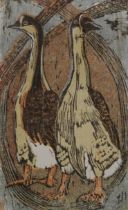 HALL, PAULINE SOPHIE (1918-2007) British (AR), Chinese Geese, woodcut on handmade paper,