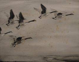 GREEN, ROLAND (1896-1972) British (AR), Geese, a signed limited edition etching, numbered 21/75,