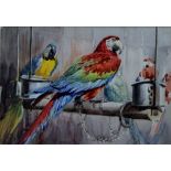 SHEPPARD, RAYMOND (1913-1958) British (AR), Parrots, watercolour, framed and glazed. 26 x 37 cm.