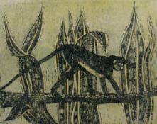 HALL, PAULINE SOPHIE (1918-2007) British (AR), Colobus monkey, woodcut on handmade paper,