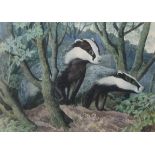TUNNICLIFFE, CHARLES F (1901-1979) British (AR), Badgers, a signed limited edition print,