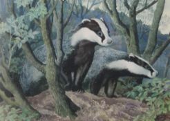 TUNNICLIFFE, CHARLES F (1901-1979) British (AR), Badgers, a signed limited edition print,