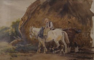 SOPER, GEORGE, RE (1870-1942) British, Going Home, watercolour, framed and glazed. 29 x 45 cm.