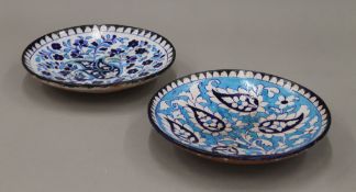 Two Multan ware dishes. 26 cm diameter.