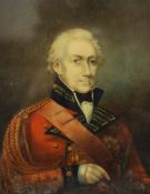 A print of Field Marshall Viscount Combermere (1758-1825), framed and glazed. 10 x 13 cm.