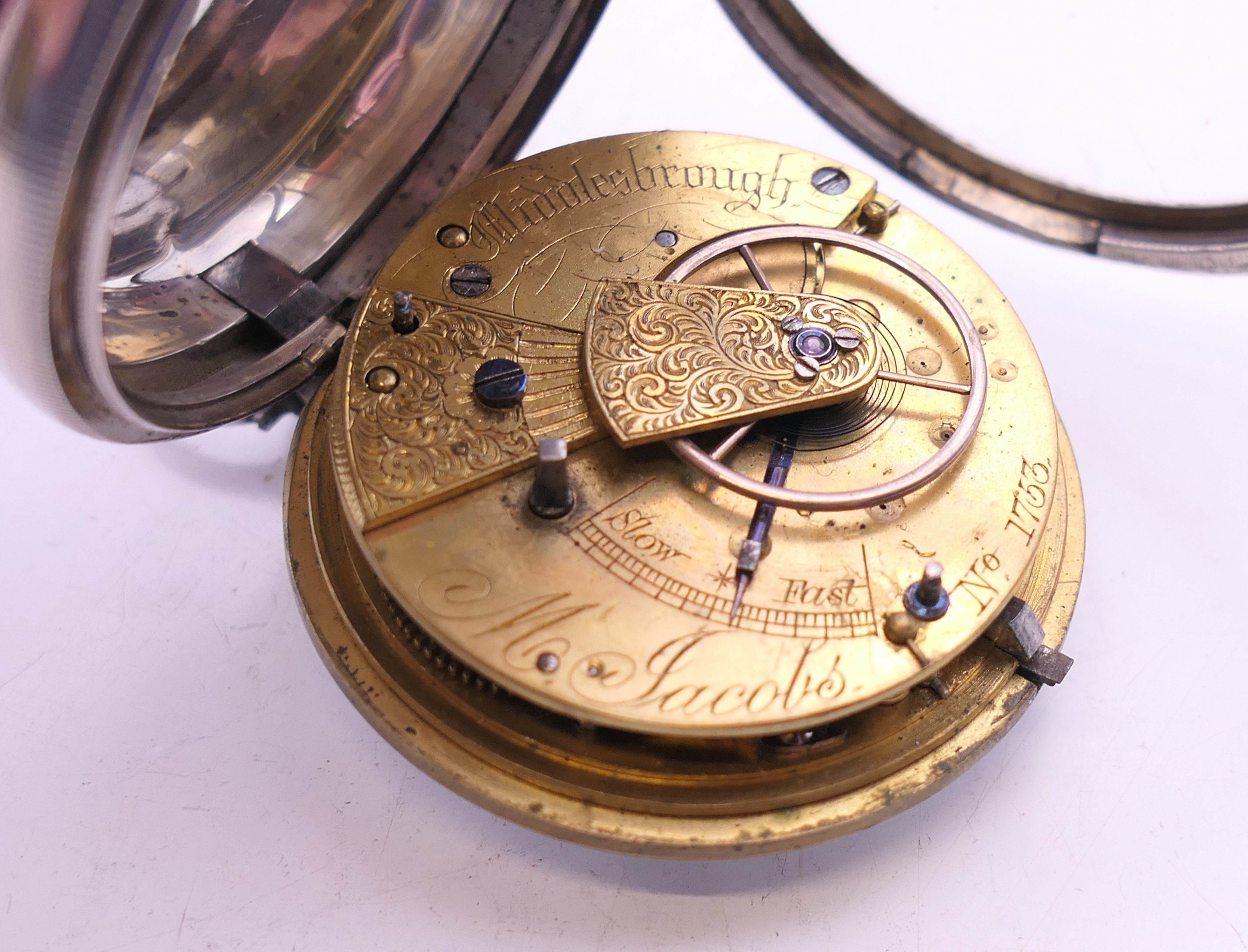 A gentleman's silver pocket watch, hallmarked for London 1874. 5 cm diameter. - Image 6 of 7