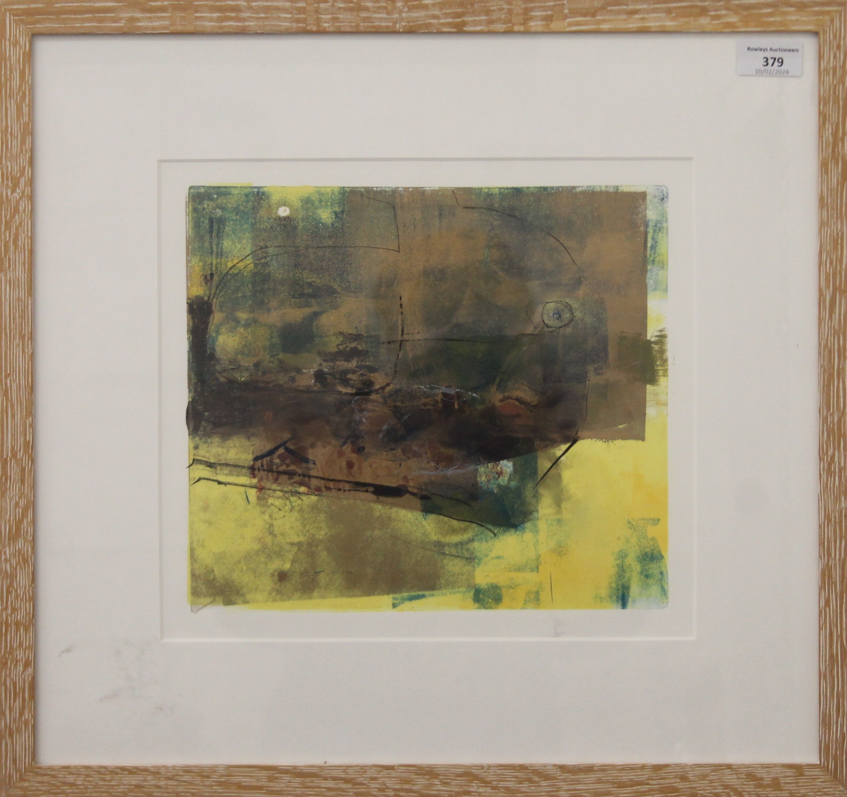 SUSAN WHIMSTER, Abstract, monoprint, framed and glazed. 31.05 x 28.5 cm. - Image 2 of 2