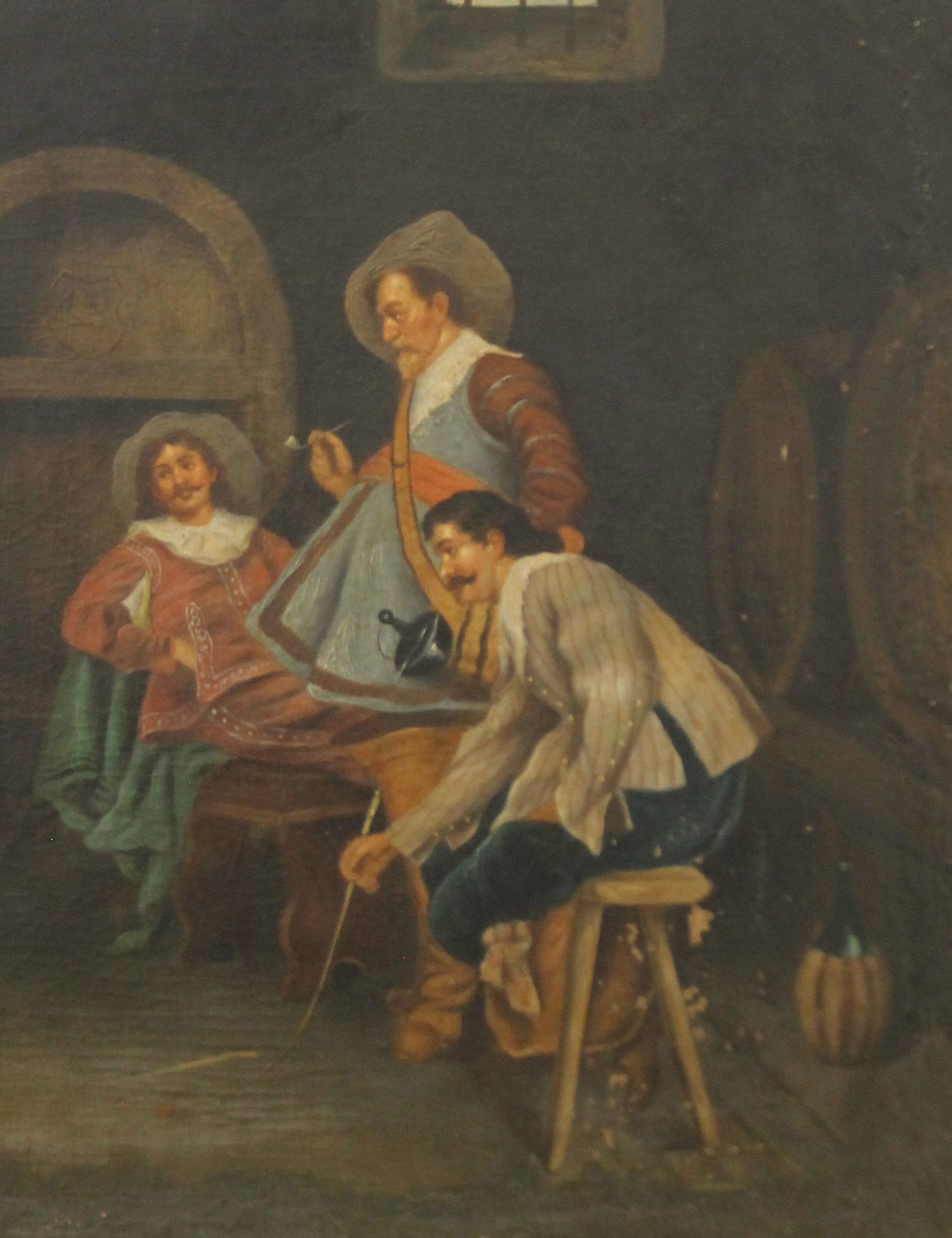 SPANISH SCHOOL (19th century), Tavern Scene, oil on canvas. 78.5 x 56.5 cm. - Image 3 of 5