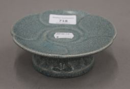 A Chinese Ge-ware ritual offering dish. 14 cm diameter.