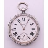 A gentleman's silver pocket watch, hallmarked for Chester 1906, the dial inscribed H Stone, Leeds.