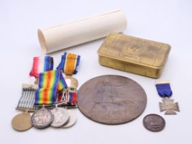 A collection of WWI and later memorabilia,