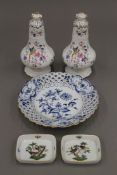 A Meissen blue and white porcelain reticulated plate,