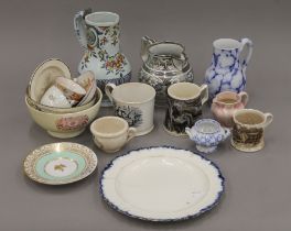A quantity of miscellaneous 19th century English pottery.