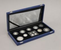A Royal Mint Queen's 80th Birthday silver coin set with booklet but no certificate.