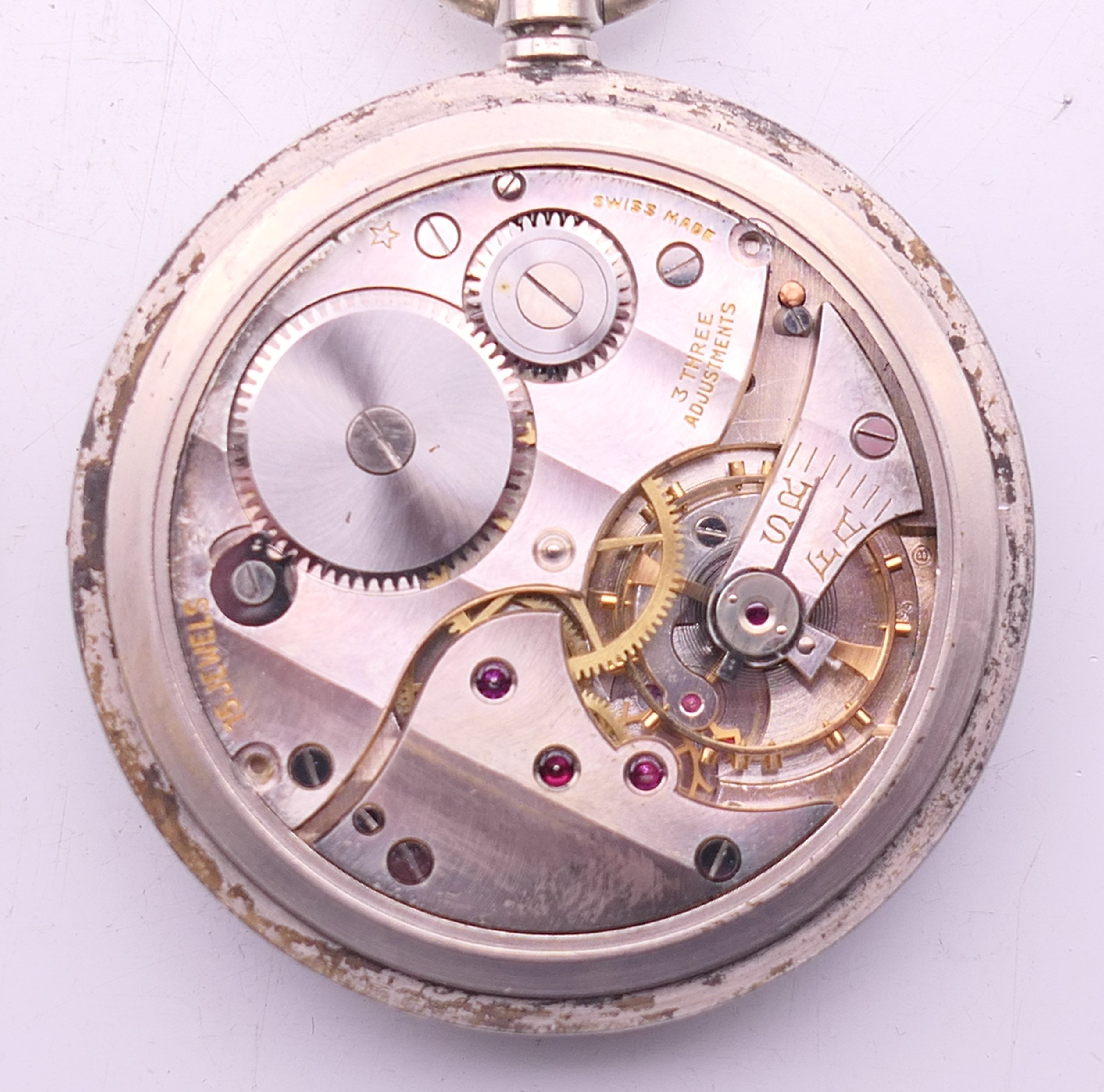 A military pocket watch, the reverse stamped GSTP F 053838. 5 cm diameter. - Image 5 of 5