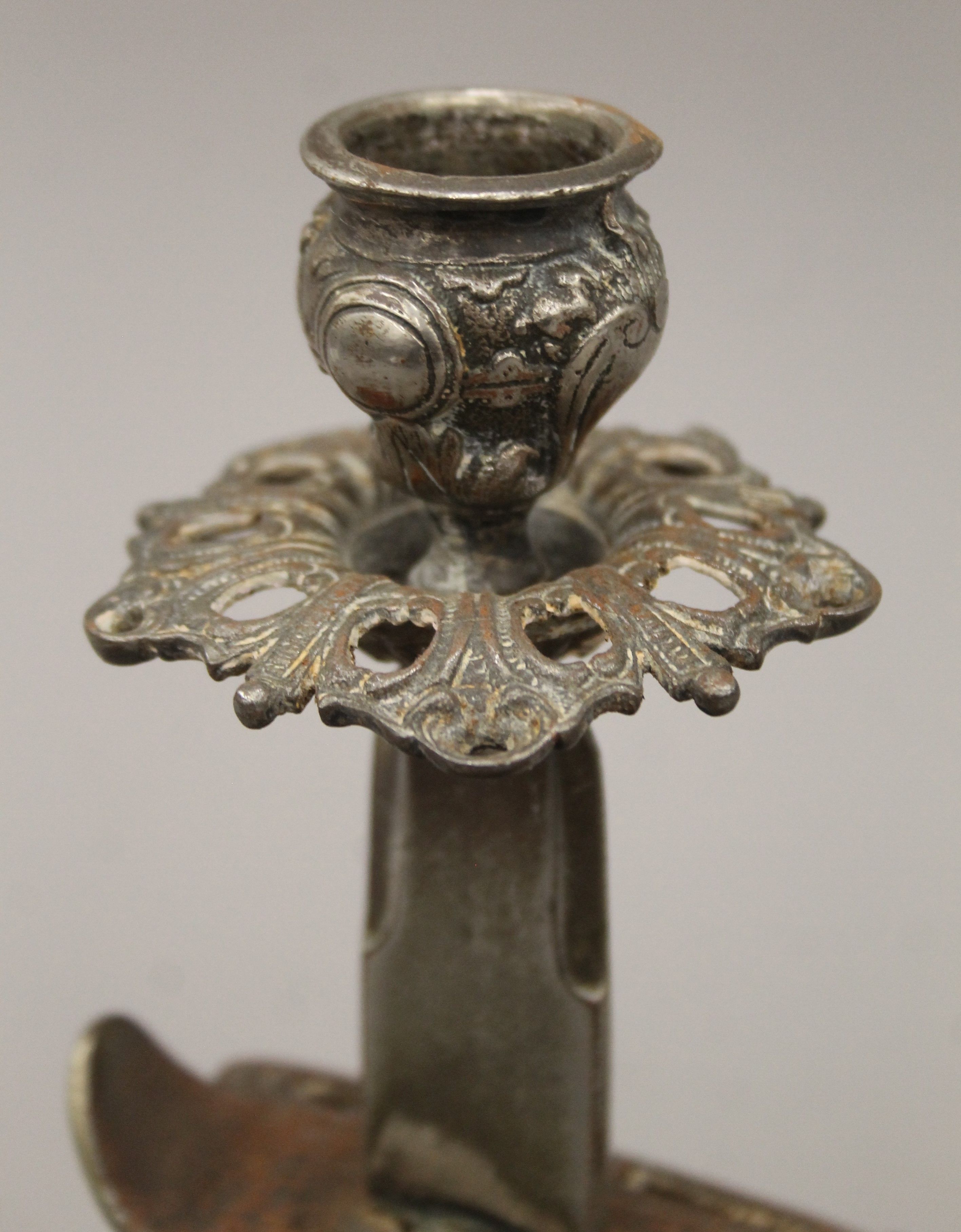 A pair of candlesticks formed from sword handles. 27 cm high. - Image 6 of 6