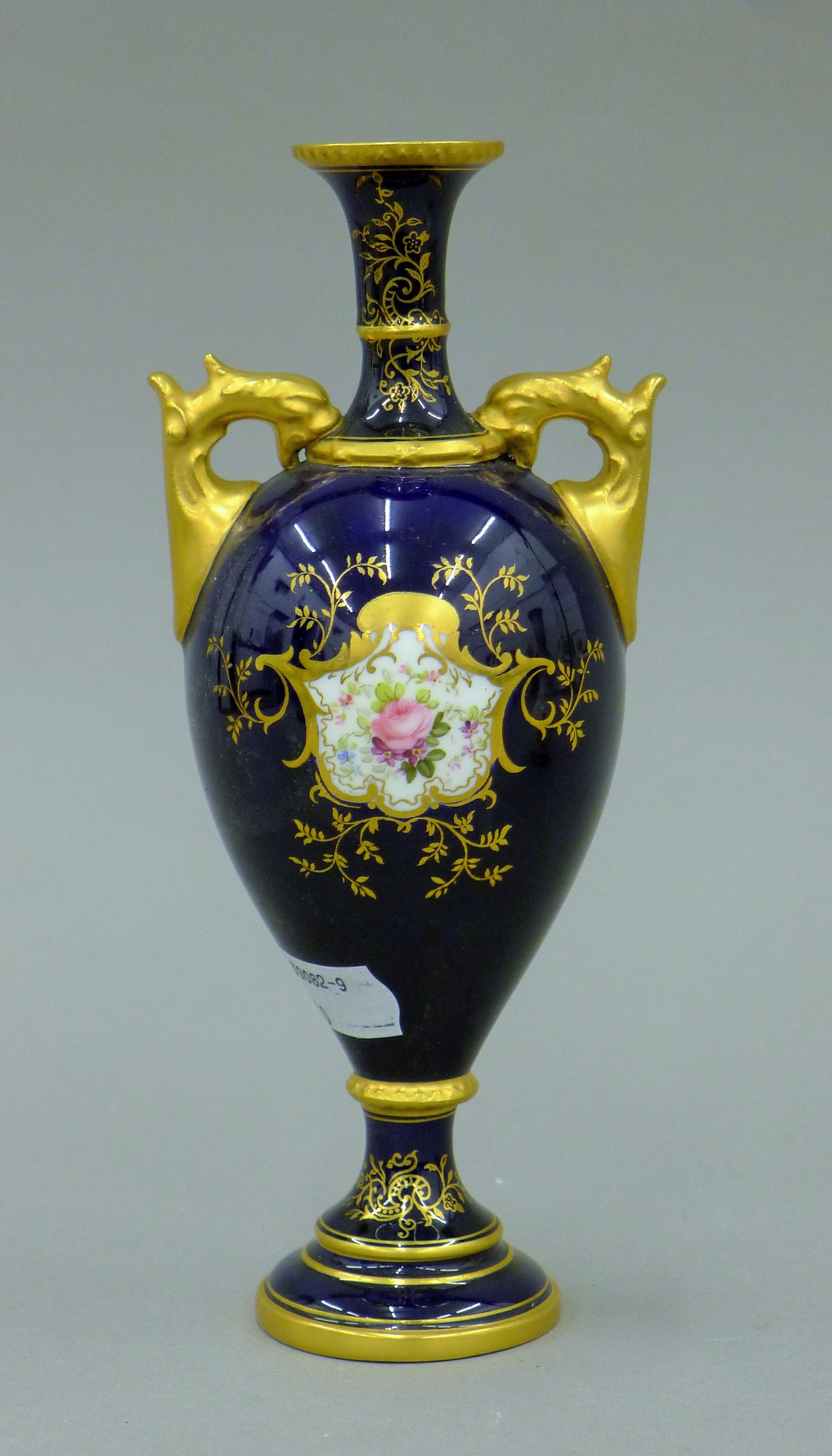 A Coalport porcelain vase. 20.5 cm high. - Image 3 of 6