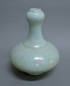 A Chinese celadon garlic top vase. 32 cm high.