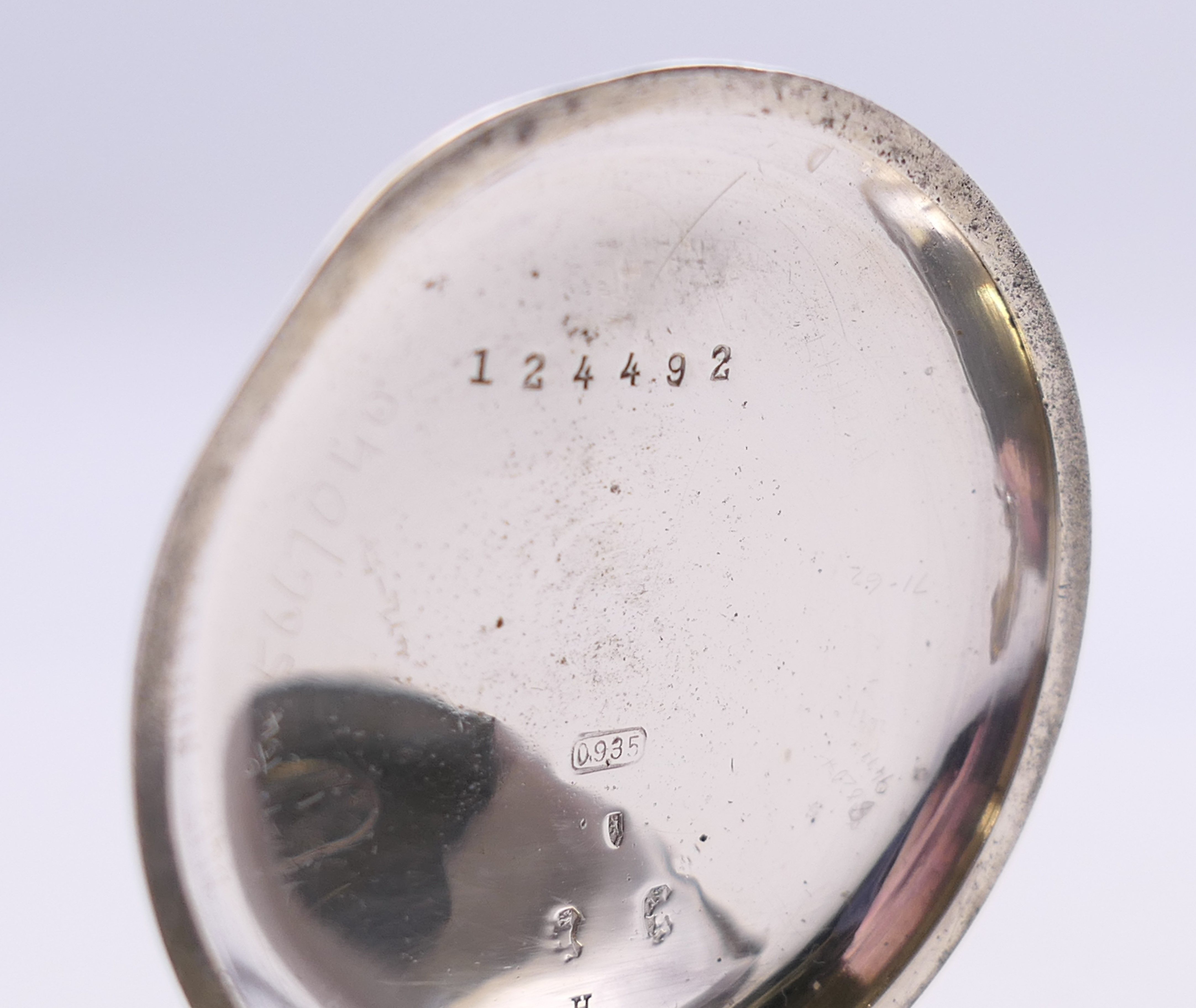 A gentleman's 935 silver half hunter pocket watch, the dial inscribed Imperial Cooke and Kelvey, - Image 7 of 8