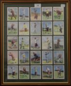 A pair or framed golfing cigarette card sets, one for Player's, the other for Will's. Each 42.