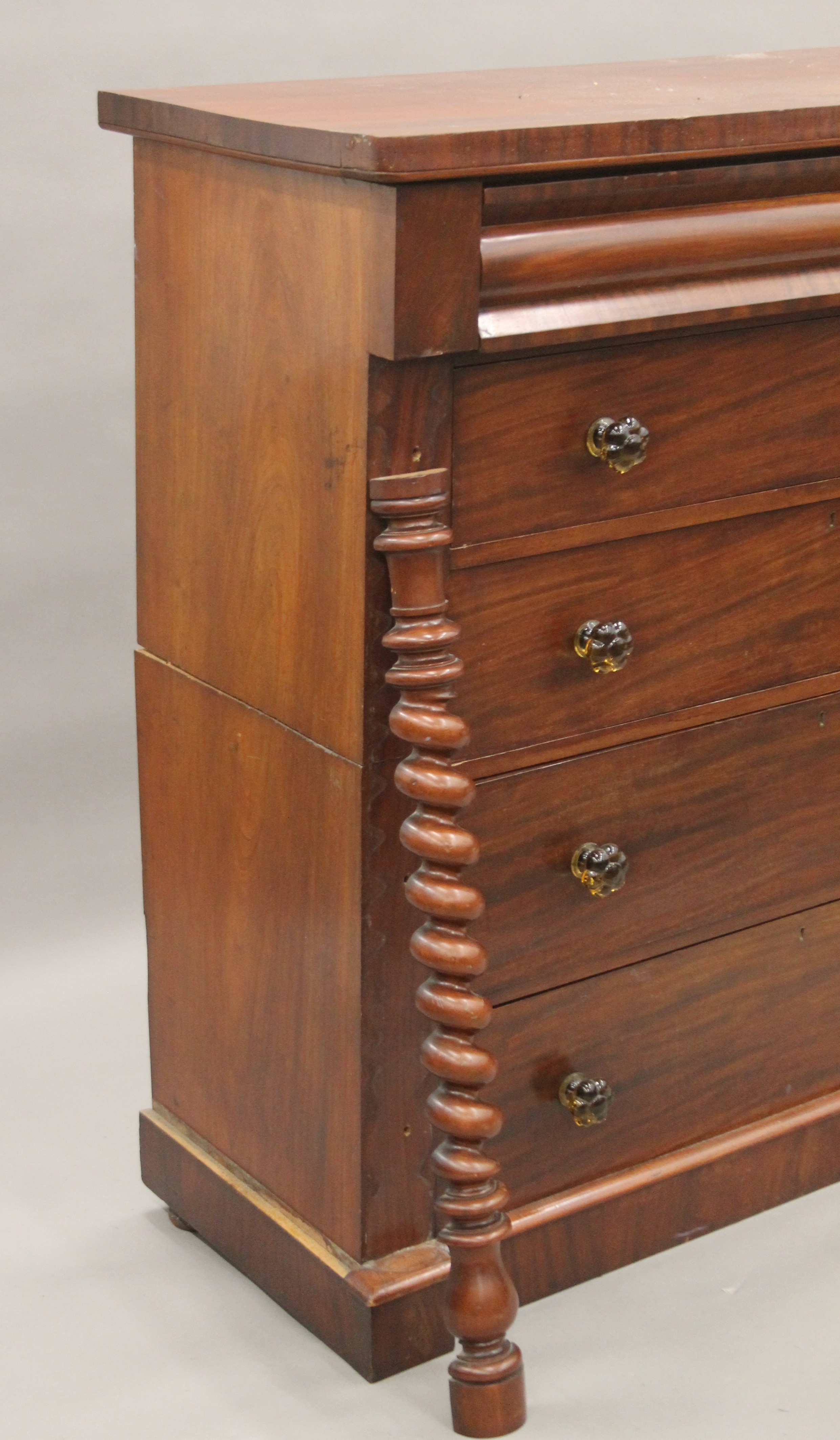 A Victorian mahogany Scottish chest of drawers. 127 cm wide. - Image 2 of 8