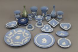 A collection of Wedgwood Jasperware. The largest 13.5 cm high.