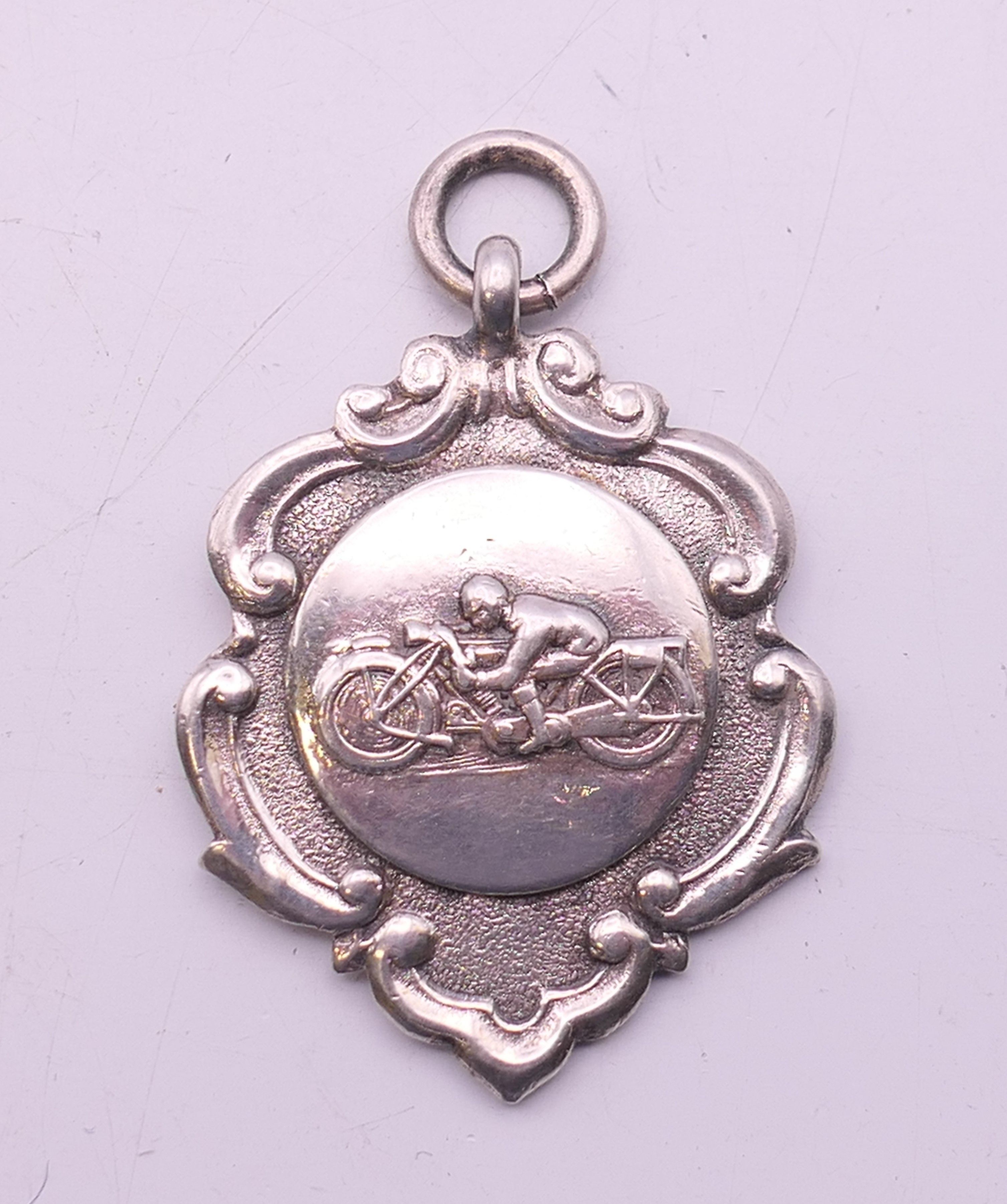 Four motorcycle fob medallions, one 1920's and three 1950's. The largest 4.5 cm high. - Image 6 of 9