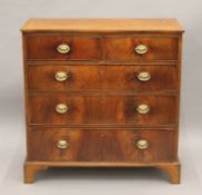 A 19th century mahogany chest of drawers. 93 cm wide.