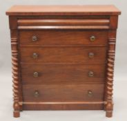 A Victorian mahogany Scottish chest of drawers. 127 cm wide.